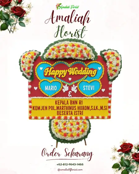 Papan Bunga Pernikahan Menampu